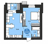 Планировка: 1-комнатная · 45,95 м², Традиции